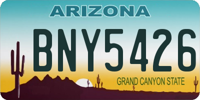 AZ license plate BNY5426