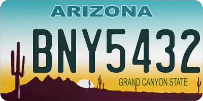 AZ license plate BNY5432