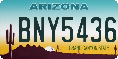 AZ license plate BNY5436