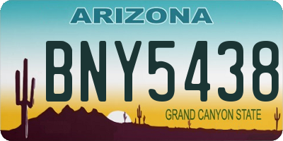 AZ license plate BNY5438