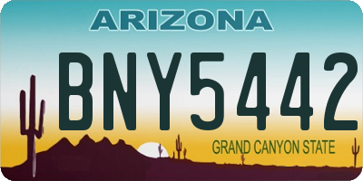 AZ license plate BNY5442