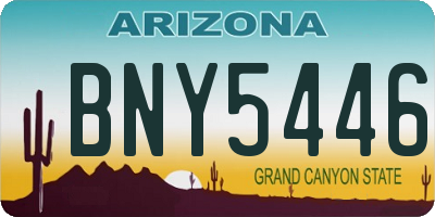 AZ license plate BNY5446
