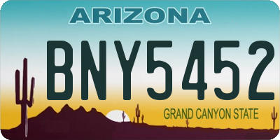 AZ license plate BNY5452