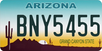 AZ license plate BNY5455