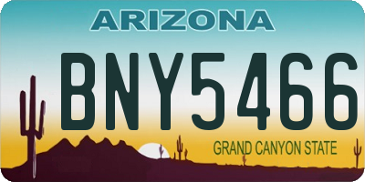 AZ license plate BNY5466