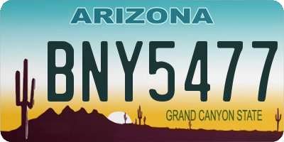 AZ license plate BNY5477