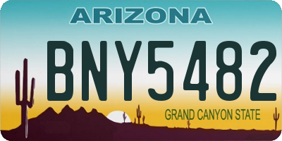 AZ license plate BNY5482