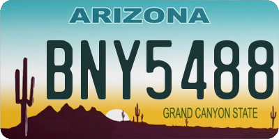 AZ license plate BNY5488
