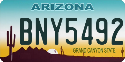 AZ license plate BNY5492