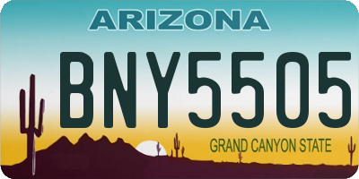 AZ license plate BNY5505