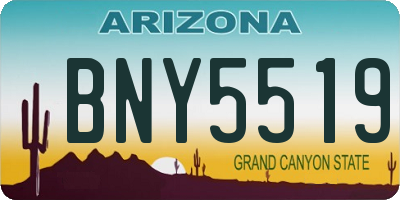 AZ license plate BNY5519