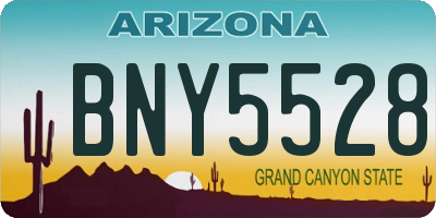 AZ license plate BNY5528