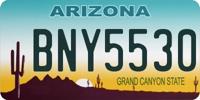 AZ license plate BNY5530