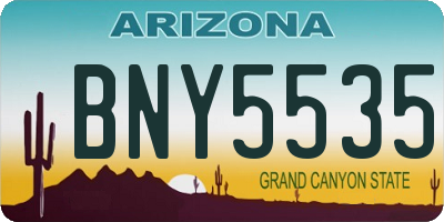 AZ license plate BNY5535