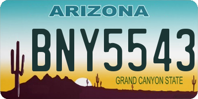 AZ license plate BNY5543