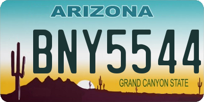 AZ license plate BNY5544
