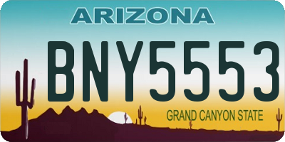 AZ license plate BNY5553