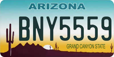 AZ license plate BNY5559