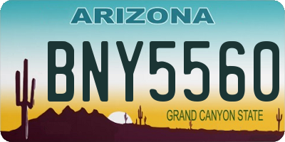 AZ license plate BNY5560