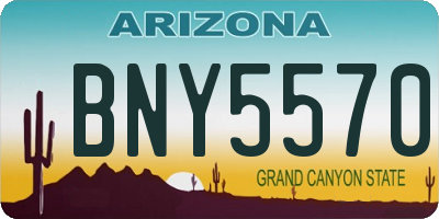 AZ license plate BNY5570