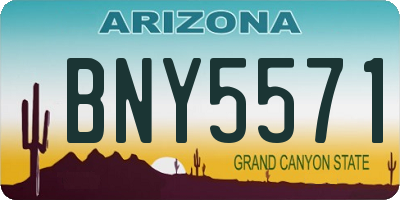 AZ license plate BNY5571