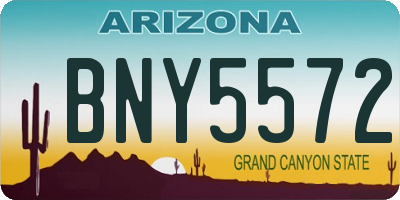 AZ license plate BNY5572