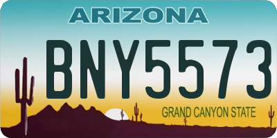 AZ license plate BNY5573