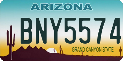 AZ license plate BNY5574