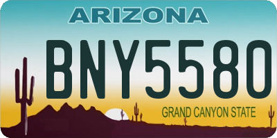 AZ license plate BNY5580