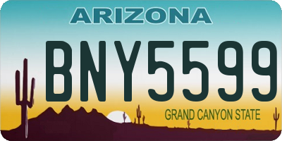 AZ license plate BNY5599