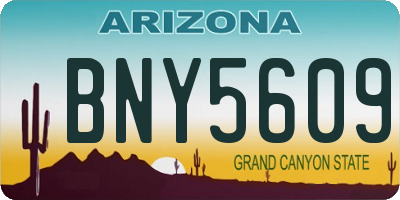 AZ license plate BNY5609