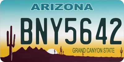 AZ license plate BNY5642
