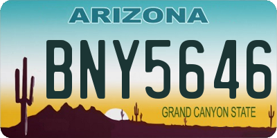 AZ license plate BNY5646