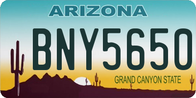 AZ license plate BNY5650
