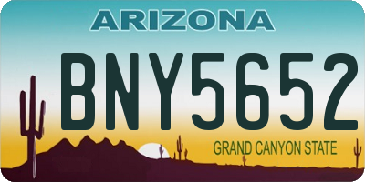 AZ license plate BNY5652