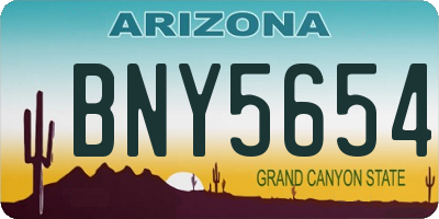 AZ license plate BNY5654