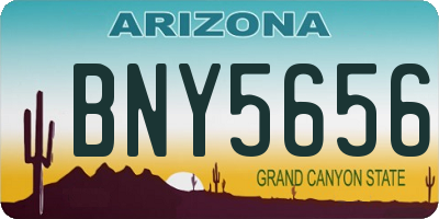 AZ license plate BNY5656