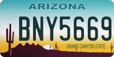 AZ license plate BNY5669