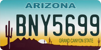 AZ license plate BNY5699