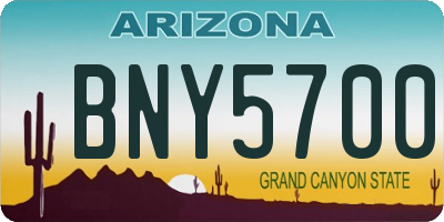 AZ license plate BNY5700