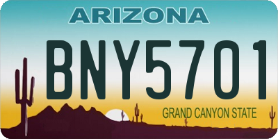 AZ license plate BNY5701