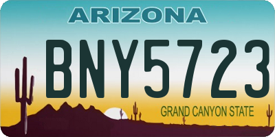 AZ license plate BNY5723