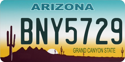 AZ license plate BNY5729