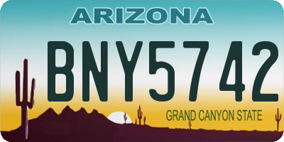 AZ license plate BNY5742