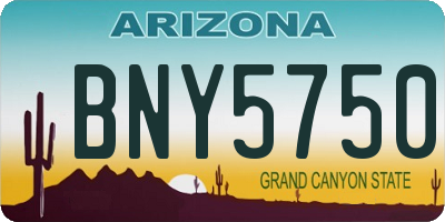 AZ license plate BNY5750