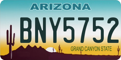 AZ license plate BNY5752