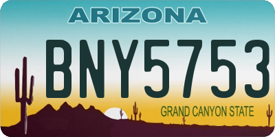 AZ license plate BNY5753