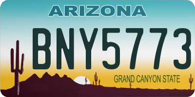 AZ license plate BNY5773