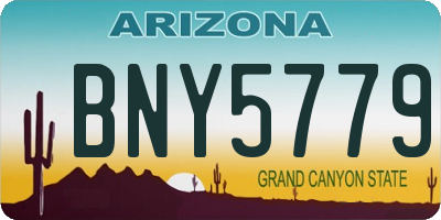 AZ license plate BNY5779