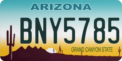 AZ license plate BNY5785
